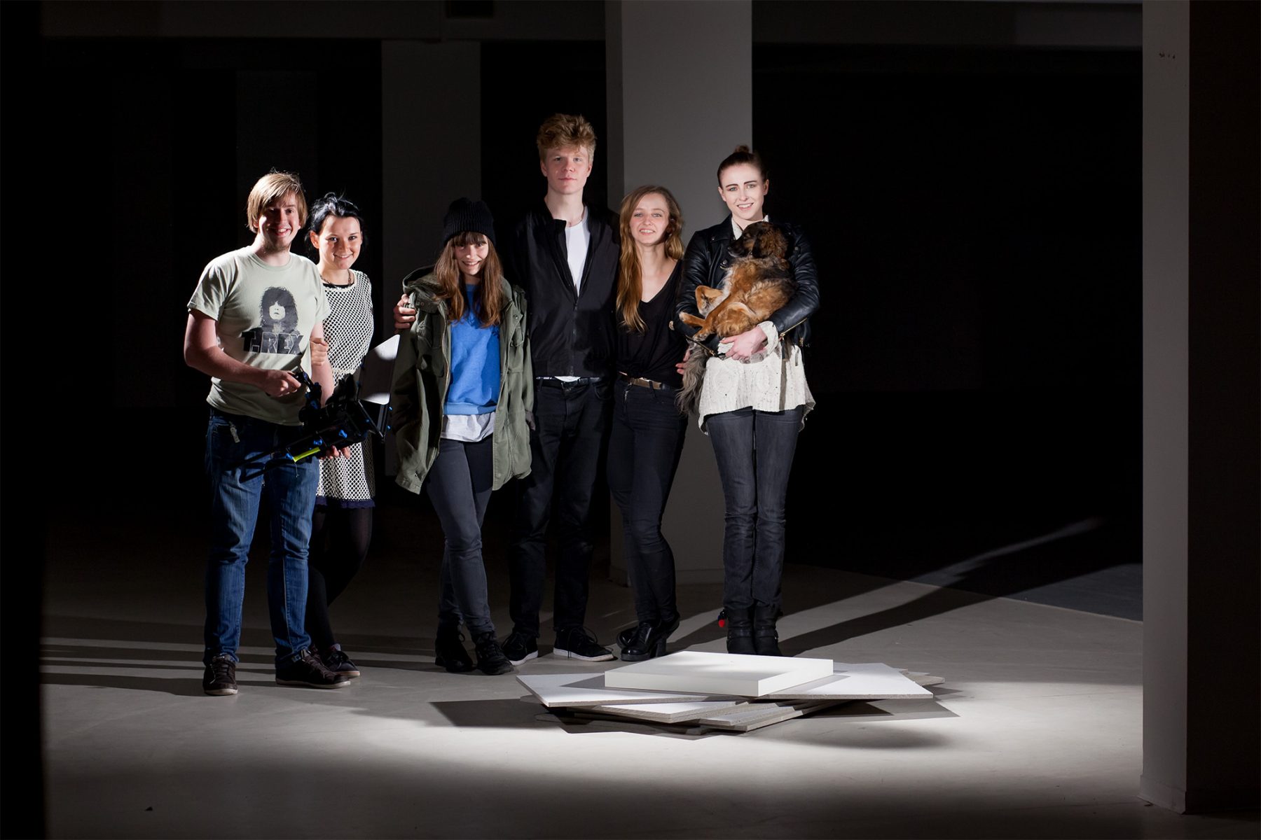 Teamfoto am Set
