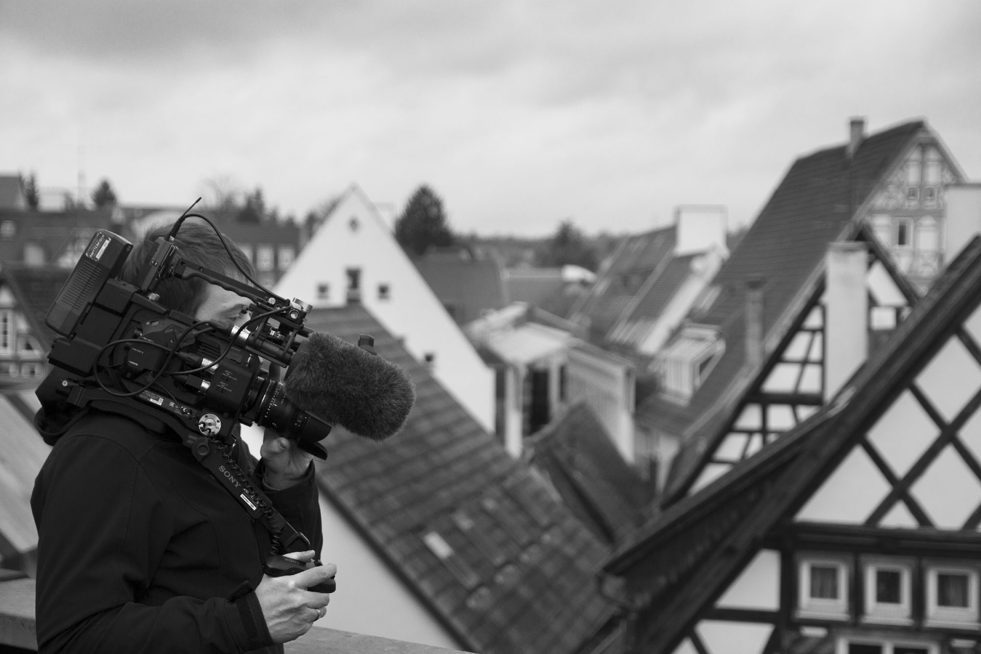 Filmen über den Dächern der Stadt Weiblingen
